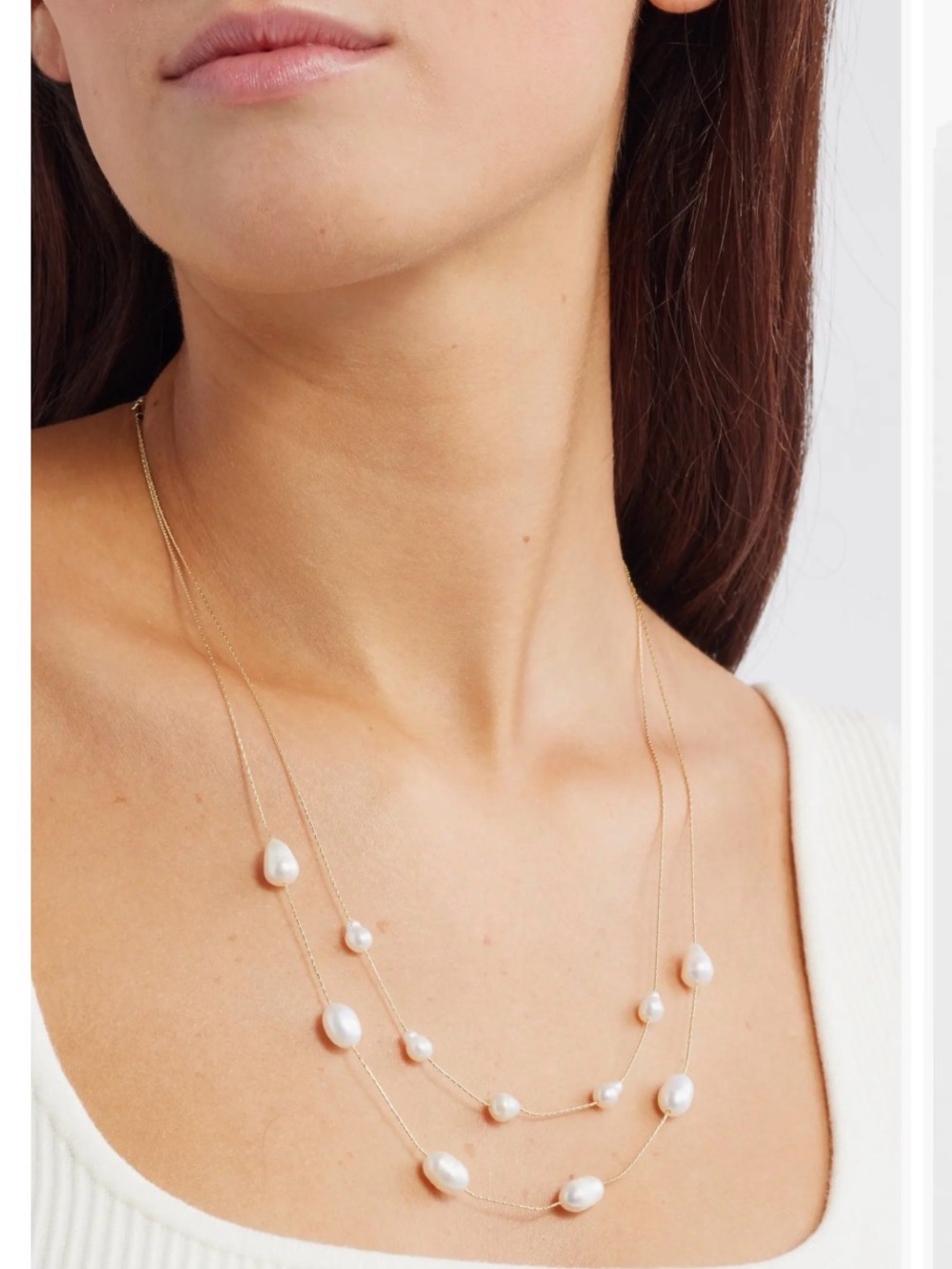 NEW Nordstrom Genuine Freshwater Pearl Adjustable Layered Necklace $45 MSRP